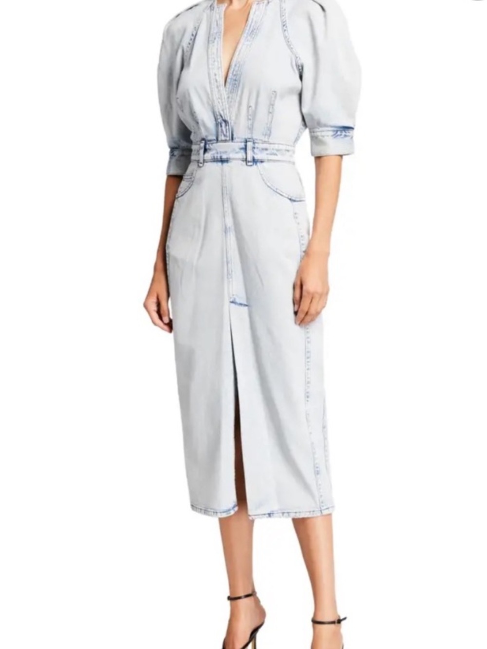 Iro Alysu Denim Midi Dress brand new with tags EU 36 Light Wash - Picture 9 of 15